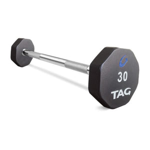 TAG Fitness 8 Sided Virgin Rubber Barbell with Straight Handle