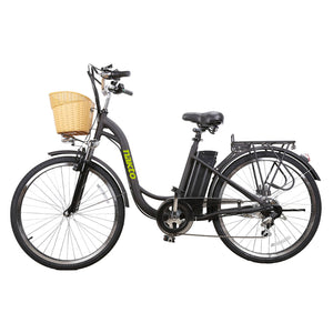 NAKTO City Electric Bicycle 26" CAMEL Women with Plastic Basket