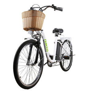 NAKTO City Electric Bicycle 26" CAMEL Women with Plastic Basket