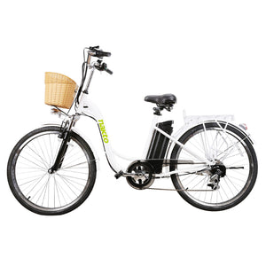 NAKTO City Electric Bicycle 26" CAMEL Women with Plastic Basket