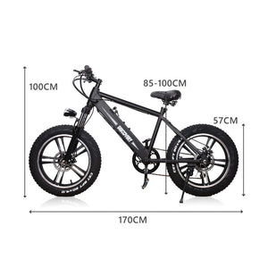 NAKTO 48V/8Ah 350W Fat Tire Electric Bike DISCOVERY